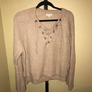 Cropped knit cream sweater